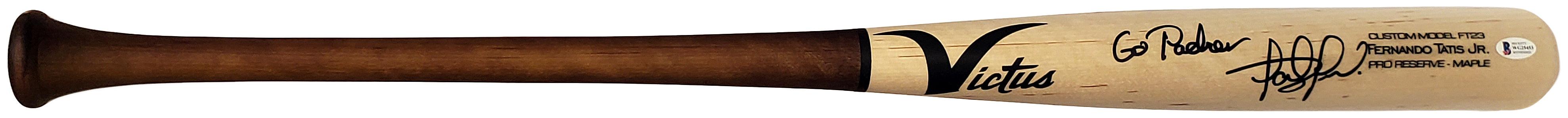 Fernando Tatis Jr. Autographed Blonde Victus Game Model Bat San Diego Padres "Go Padres" Beckett BAS Stock #189448 - RSA
