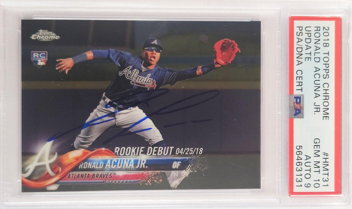 Ronald Acuna Jr. Autographed 2018 Topps Chrome Update Rookie Card