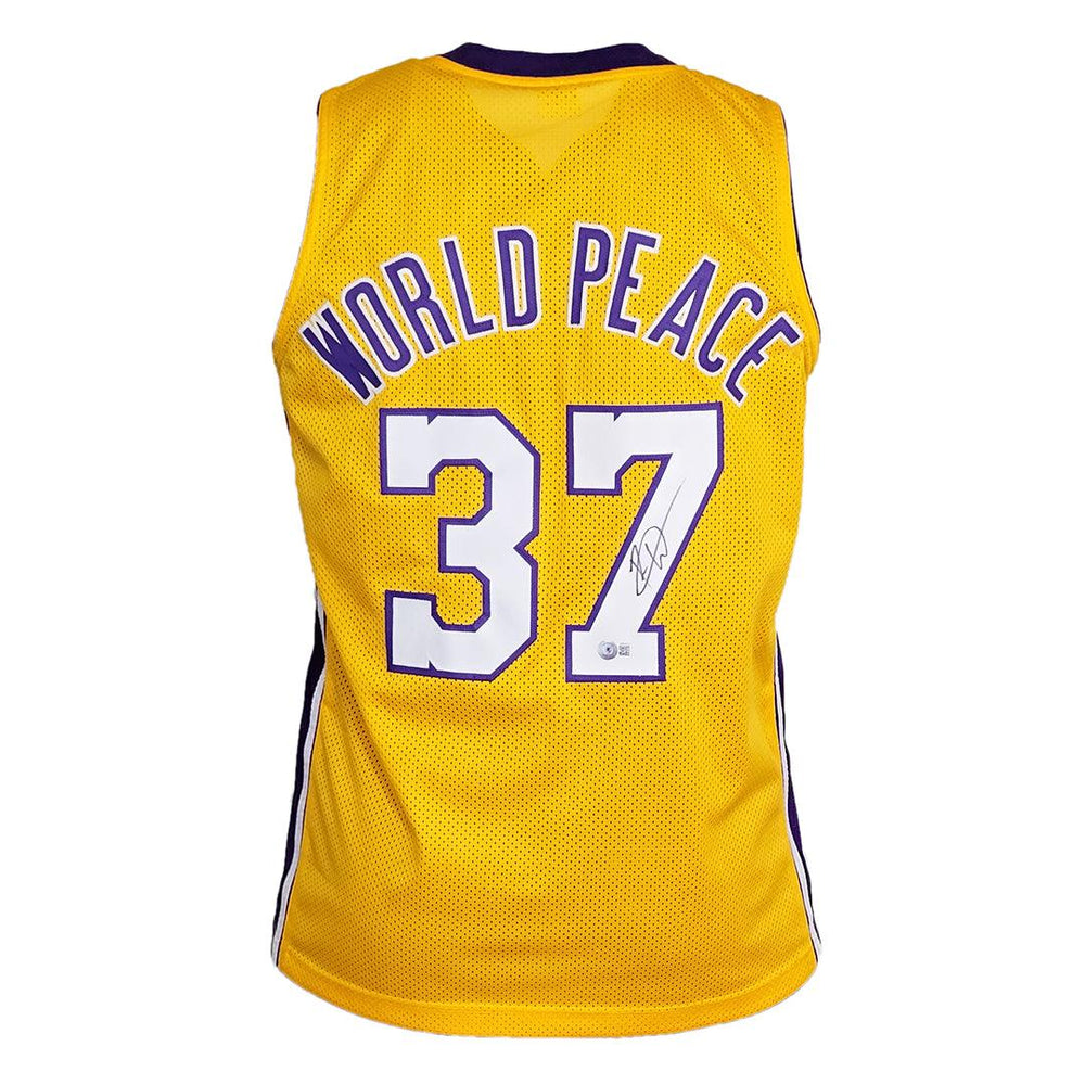 Ron Artest Signed Los Angeles Yellow Meta World Peace Basketball Jerse — RSA