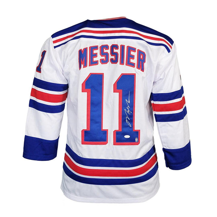 Mark Messier Signed New York White Hockey Jersey (JSA) - RSA