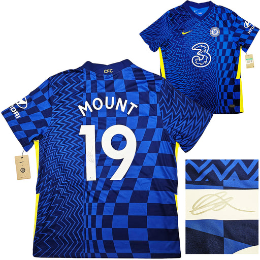 Chelsea F.C. Mason Mount Autographed Blue Nike Jersey Size XL in Silver Beckett BAS Stock #196484