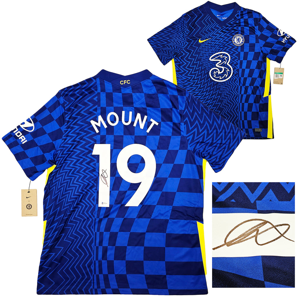 F.C. Chelsea チェルシー　マウント　ユニフォーム Mason in XL Size Jersey Nike Blue Autographed Mount ウェア