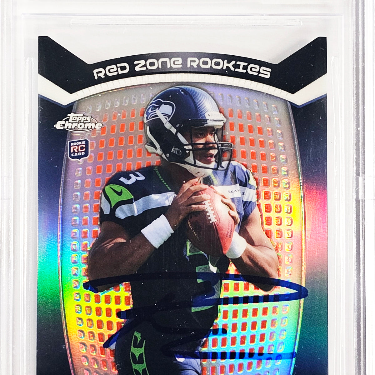 Russell Wilson Autographed 2012 Topps Chrome Red Zone Rookie