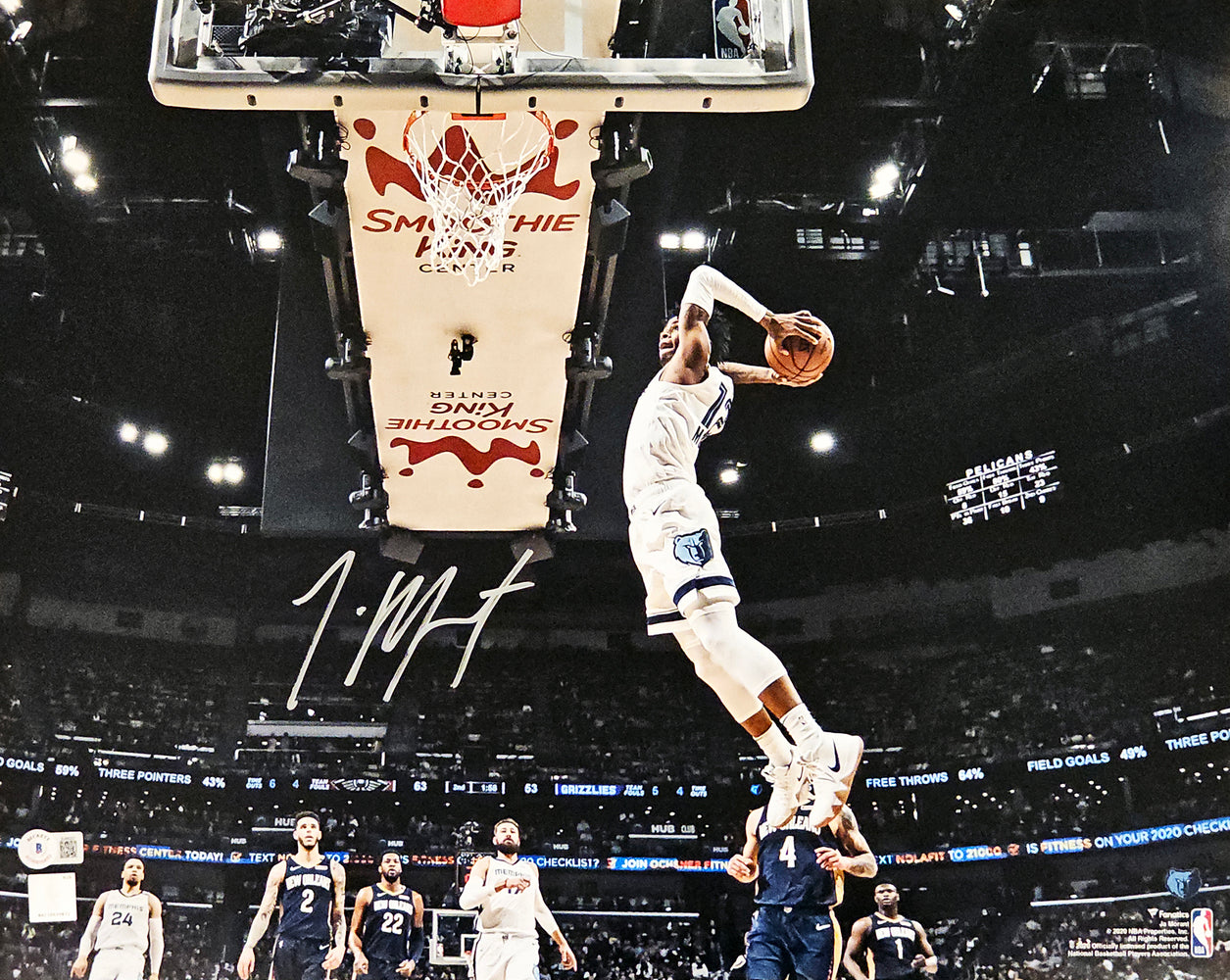 Ja Morant Autographed 16x20 Photo Memphis Grizzlies Beckett BAS QR Stock #218595