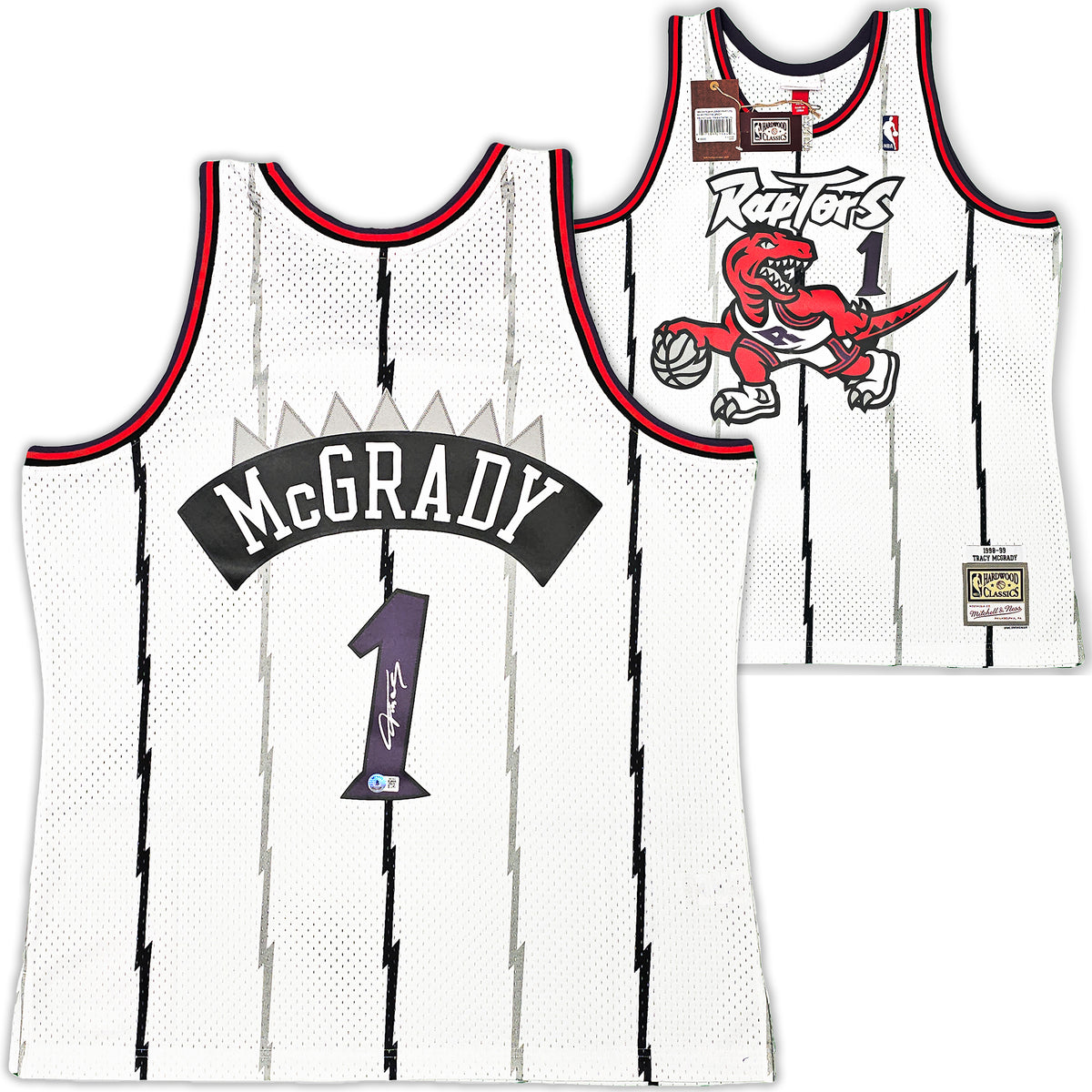Toronto Raptors Tracy McGrady Autographed White Authentic Mitchell