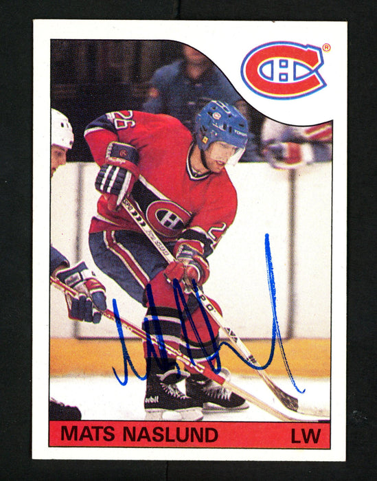 Mats Naslund Autographed 1985-86 Topps Card #102 Montreal Canadiens SKU #154146 - RSA