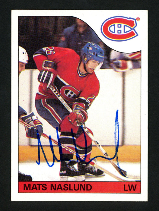Mats Naslund Autographed 1985-86 Topps Card #102 Montreal Canadiens SKU #154147 - RSA