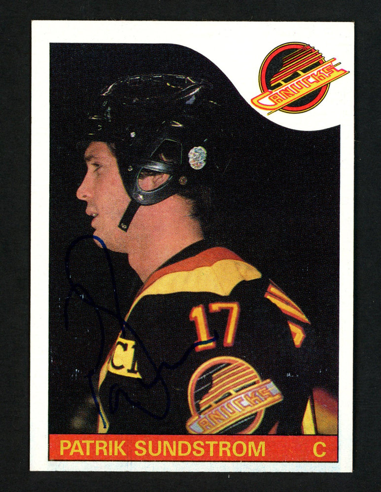 Patrik Sundstrom Autographed 1985-86 Topps Card #115 Vancouver Canucks SKU #154151 - RSA
