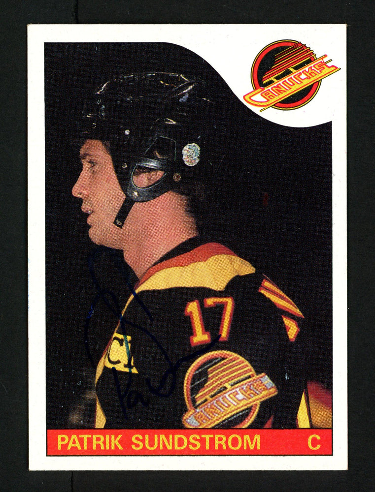 Patrik Sundstrom Autographed 1985-86 Topps Card #115 Vancouver Canucks SKU #154152 - RSA