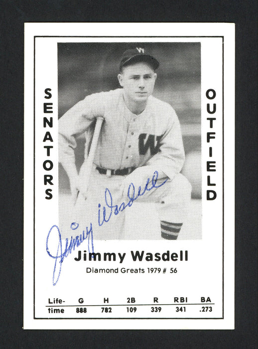 Jimmy Wasdell Autographed 1979 Diamond Greats Card #56 Washington Senators SKU #165565 - RSA