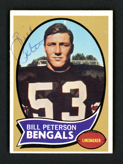Bill Peterson Autographed 1970 Topps Rookie Card #16 Cincinnati Bengals SKU #157051 - RSA