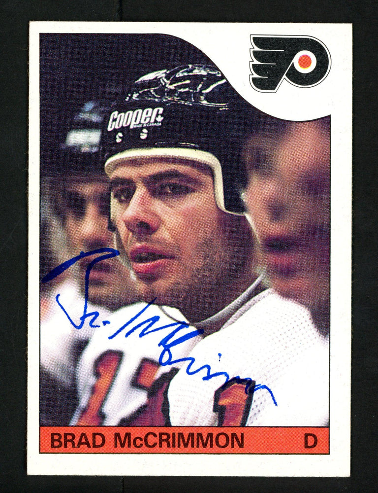 Brad McCrimmon Autographed 1985-86 Topps Card #158 Philadelphia Flyers SKU #154164 - RSA