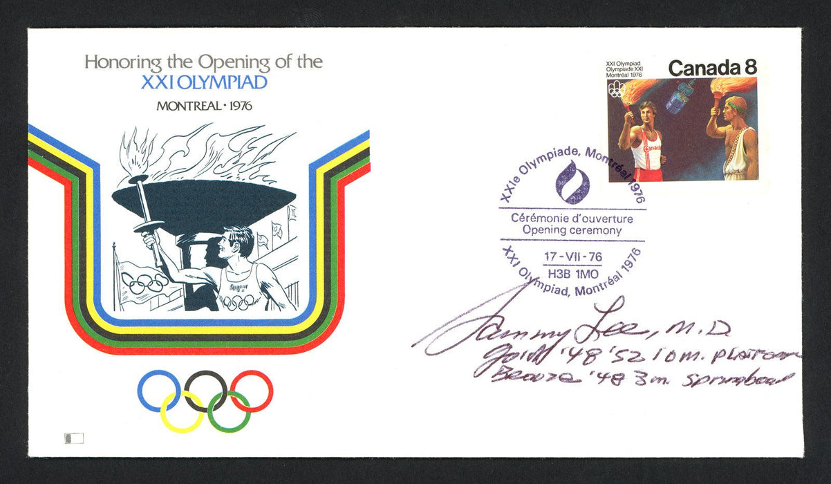 Sammy Lee Autographed First Day Cover Olympic Diver SKU #159596 - RSA