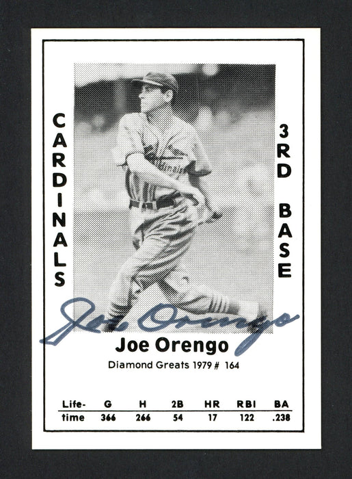 Joe Orengo Autographed 1979 Diamond Greats Card #164 St. Louis Cardinals SKU #165578 - RSA