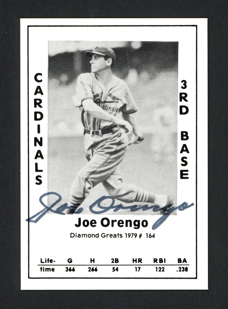 Joe Orengo Autographed 1979 Diamond Greats Card #164 St. Louis Cardinals SKU #165578 - RSA