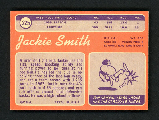 Jackie Smith Autographed 1970 Topps Card #225 St. Louis Cardinals "Best Wishes" SKU #157055 - RSA
