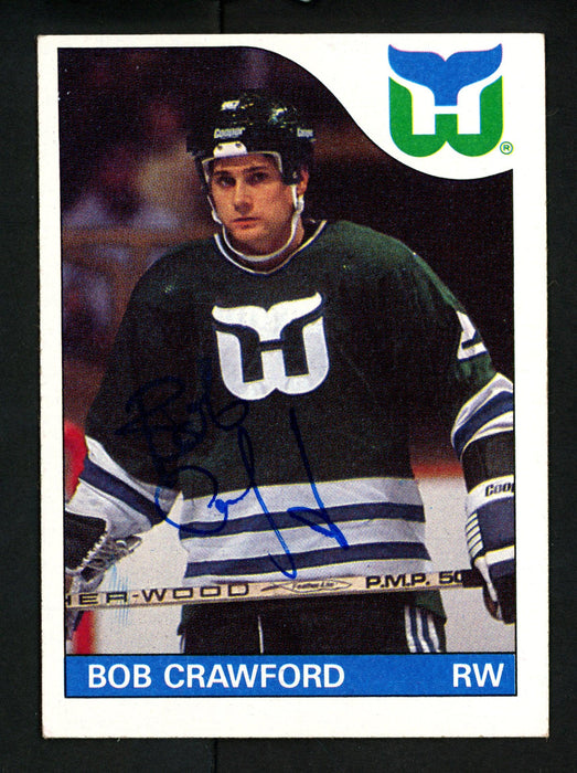 Bob Crawford Autographed 1985-86 Topps Card #162 Hartford Whalers SKU #154167 - RSA