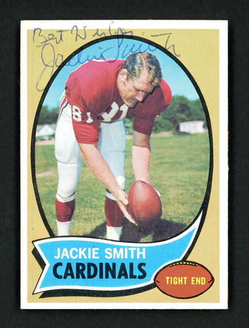 Jackie Smith Autographed 1970 Topps Card #225 St. Louis Cardinals "Best Wishes" SKU #157055 - RSA