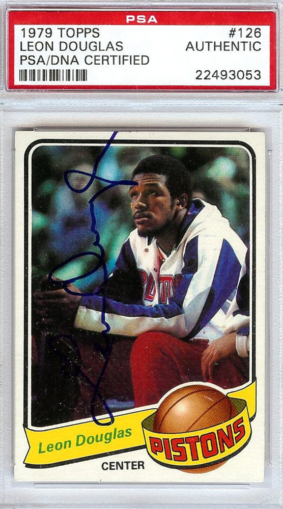 Leon Douglas Autographed 1979 Topps Card #126 Detroit Pistons PSA/DNA #22493053 - RSA
