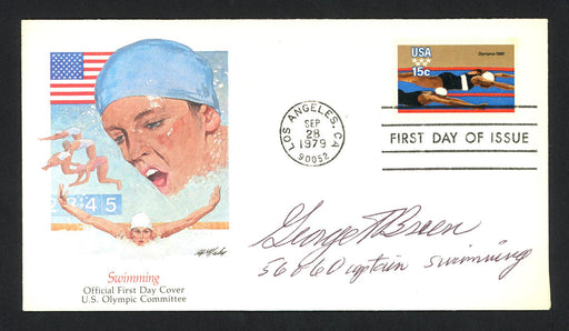 George Breen Autographed First Day Cover Olympic Swimmer SKU #159608 - RSA