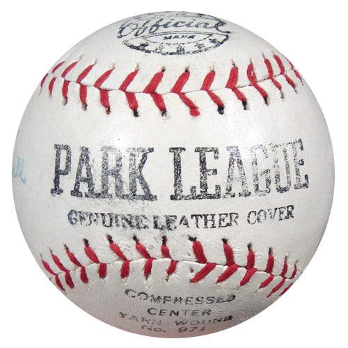 Mickey Mantle Autographed Park League Baseball New York Yankees "Best Wishes" 1950's Vintage Signature PSA/DNA #Q07806 - RSA