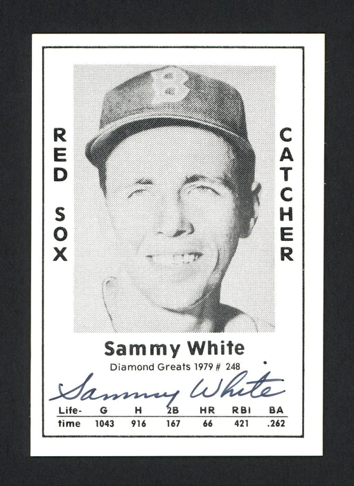 Sammy White Autographed 1979 Diamond Greats Card #248 Boston Red Sox SKU #165593 - RSA