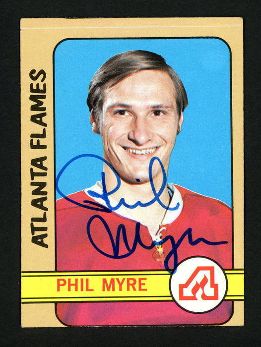 Phil Myre Autographed 1972-73 Topps Card #109 Atlanta Flames SKU #154183 - RSA