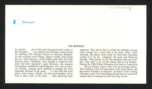 Dick Lamby Autographed First Day Cover 1976 Olympics USA Hockey SKU #159617 - RSA