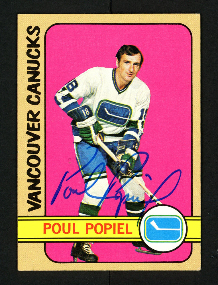 Poul Popiel Autographed 1972-73 Topps Card #142 Vancouver Canucks SKU #154190 - RSA