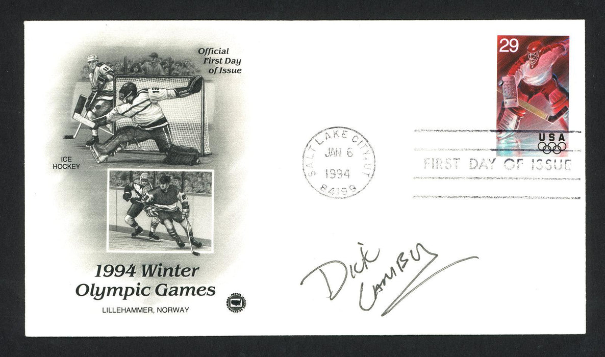Dick Lamby Autographed First Day Cover 1976 Olympics USA Hockey SKU #159627 - RSA