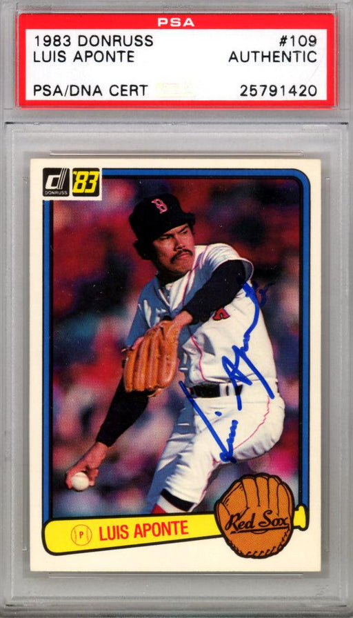 Luis Aponte Autographed 1983 Donruss Rookie Card #109 Boston Red Sox PSA/DNA #25791420 - RSA