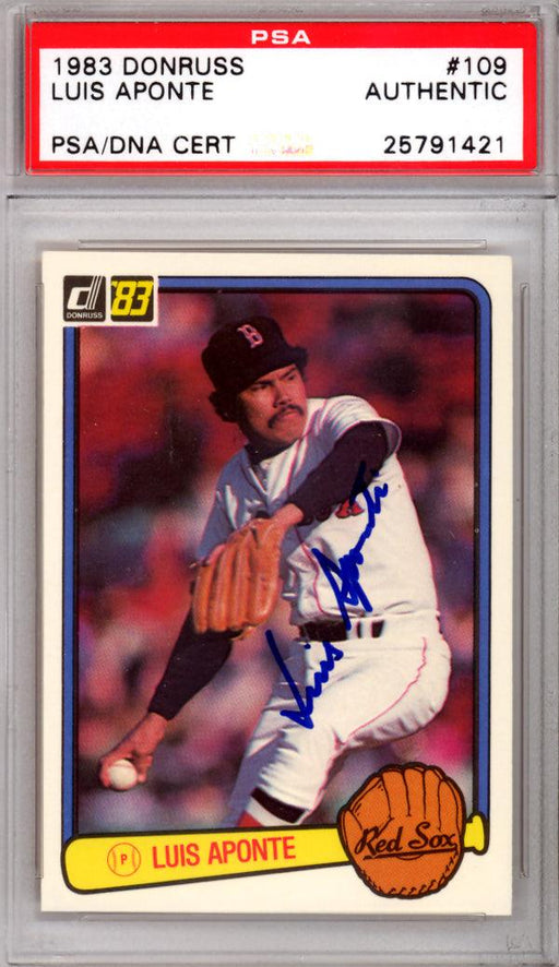 Luis Aponte Autographed 1983 Donruss Rookie Card #109 Boston Red Sox PSA/DNA #25791421 - RSA