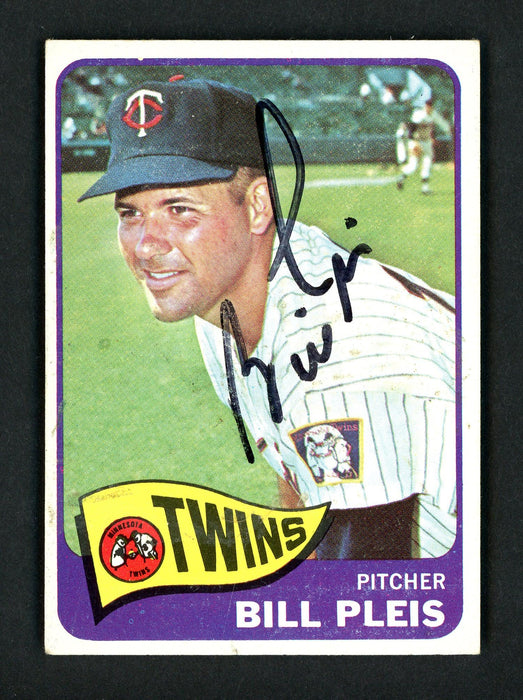 Bill Pleis Autographed 1965 Topps Card #122 Minnesota Twins SKU #157089 - RSA