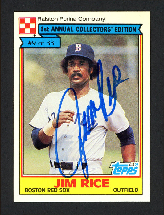 Jim Rice Autographed 1984 Topps Ralston Purina Card #9 Boston Red Sox SKU #164062 - RSA