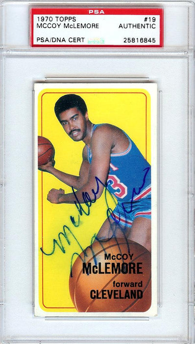 McCoy McLemore Autographed 1970 Topps Card #19 Cleveland Cavaliers PSA/DNA #25816845 - RSA