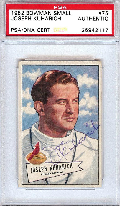 Joseph Kuharich Autographed 1952 Bowman Small Card #75 Notre Dame Fighting Irish PSA/DNA #25942117 - RSA