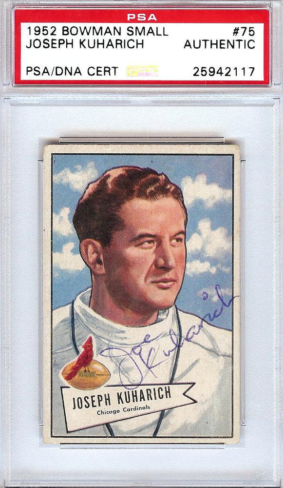 Joseph Kuharich Autographed 1952 Bowman Small Card #75 Notre Dame Fighting Irish PSA/DNA #25942117 - RSA