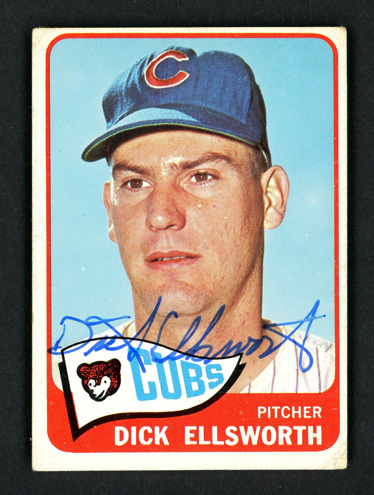 Dick Ellsworth Autographed 1965 Topps Card #165 Chicago Cubs SKU #157094 - RSA
