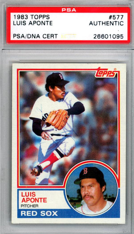 Luis Aponte Autographed 1983 Topps Rookie Card #577 Boston Red Sox PSA/DNA #26601095 - RSA