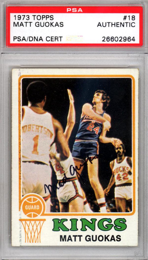 Matt Guokas Autographed 1973 Topps Card #18 Kings PSA/DNA #26602964 - RSA