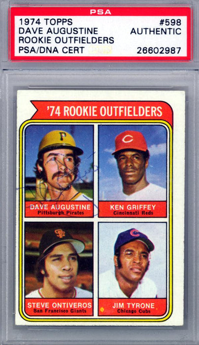 Dave Augustine Autographed 1974 Topps Rookie Card #598 Pittsburgh Pirates PSA/DNA #26602987 - RSA