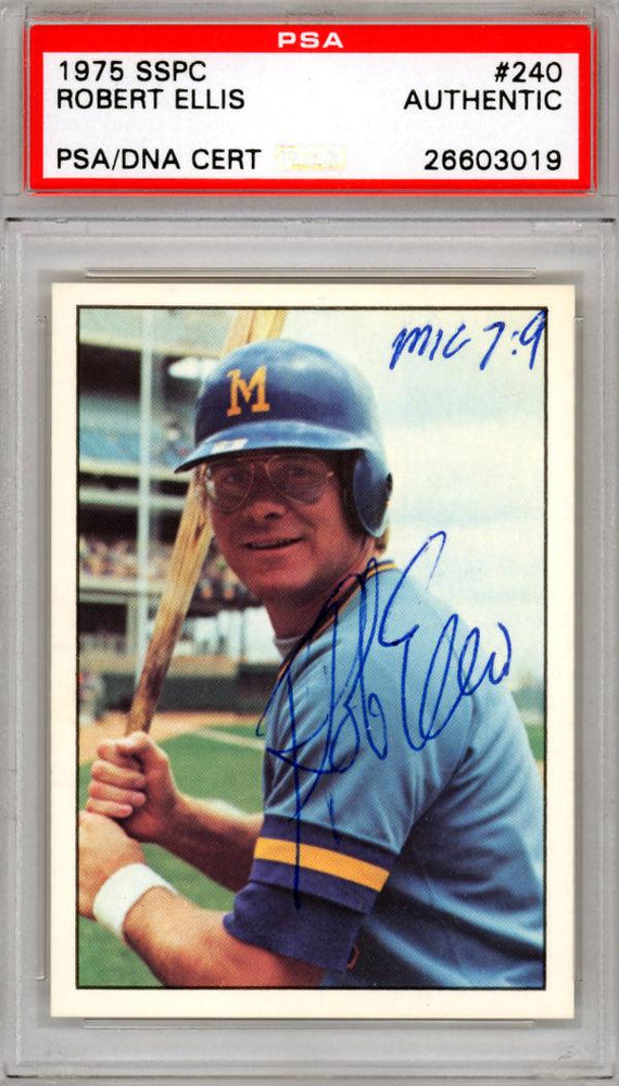 Rob Ellis Autographed 1975 SSPC Rookie Card #240 Milwaukee Brewers PSA/DNA #26603019 - RSA