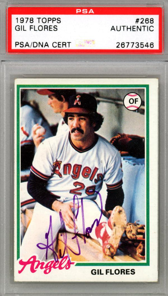 Gil Flores Autographed 1978 Topps Card #268 California Angels PSA/DNA #26773546 - RSA
