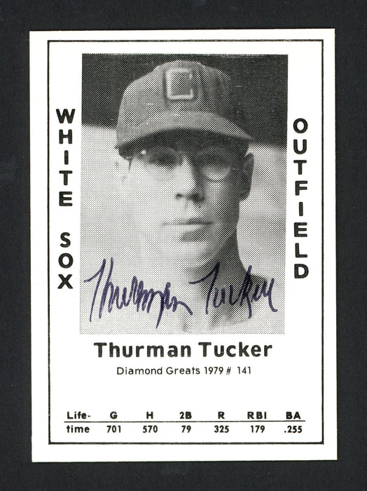 Thurman Tucker Autographed 1979 Diamond Greats Card #141 Chicago White Sox SKU #165630 - RSA