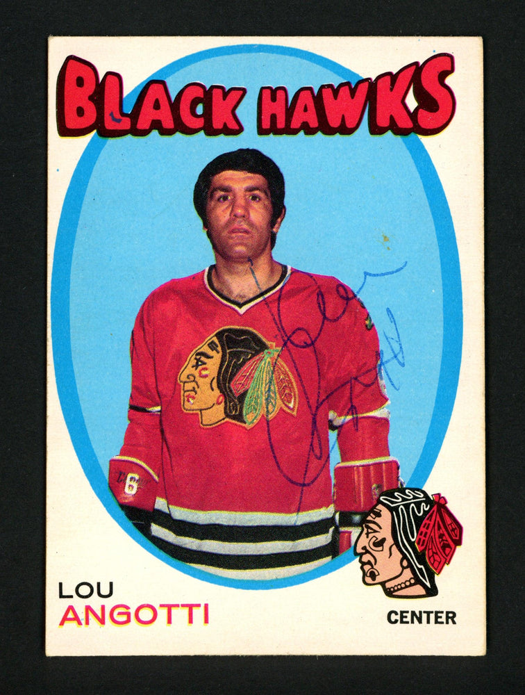 Lou Angotti Autographed 1971-72 O-Pee-Chee Card #212 Chicago Blackhawks SKU #154224 - RSA
