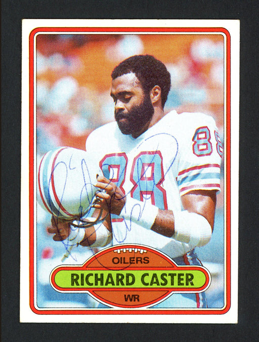 Richard Caster Autographed 1980 Topps Card #198 Houston Oilers SKU #164083 - RSA