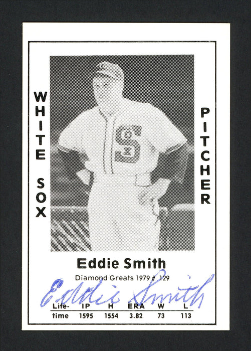 Eddie Smith Autographed 1979 Diamond Greats Card #129 Chicago White Sox SKU #165647 - RSA