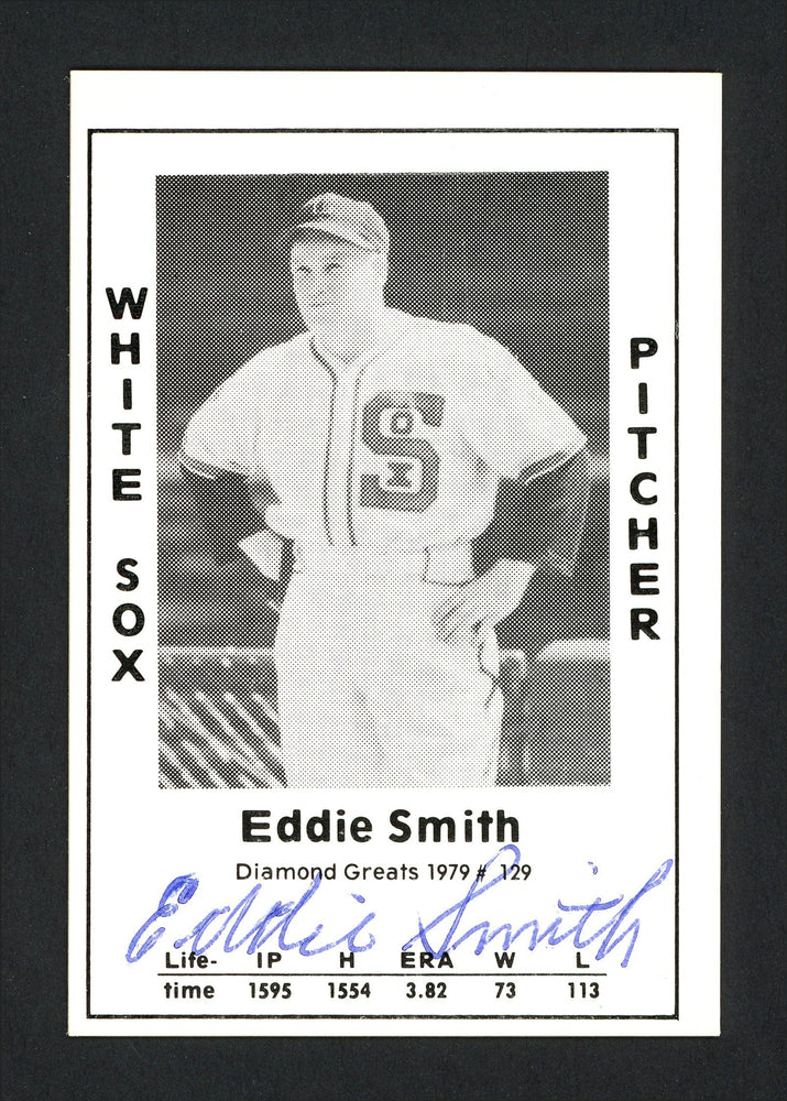 Eddie Smith Autographed 1979 Diamond Greats Card #129 Chicago White Sox SKU #165647 - RSA