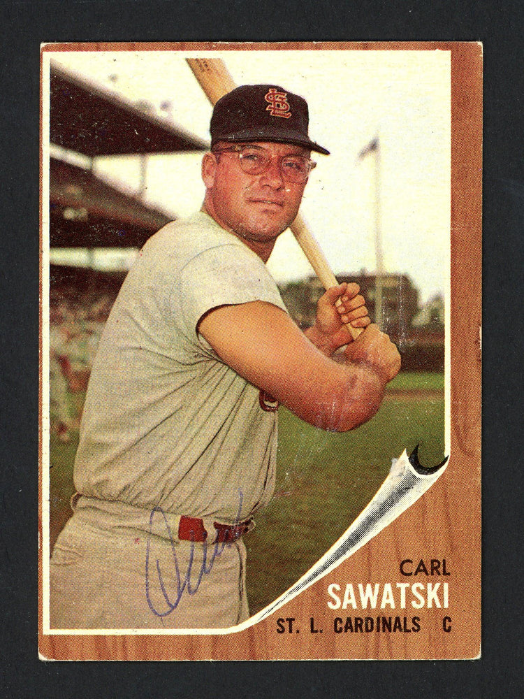 Carl Sawatski Autographed 1962 Topps Card #106 St. Louis Cardinals SKU #161875 - RSA