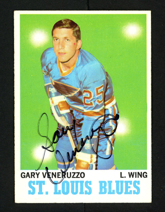 Gary Veneruzzo Autographed 1970-71 Topps Card #101 St. Louis Blues SKU #154235 - RSA